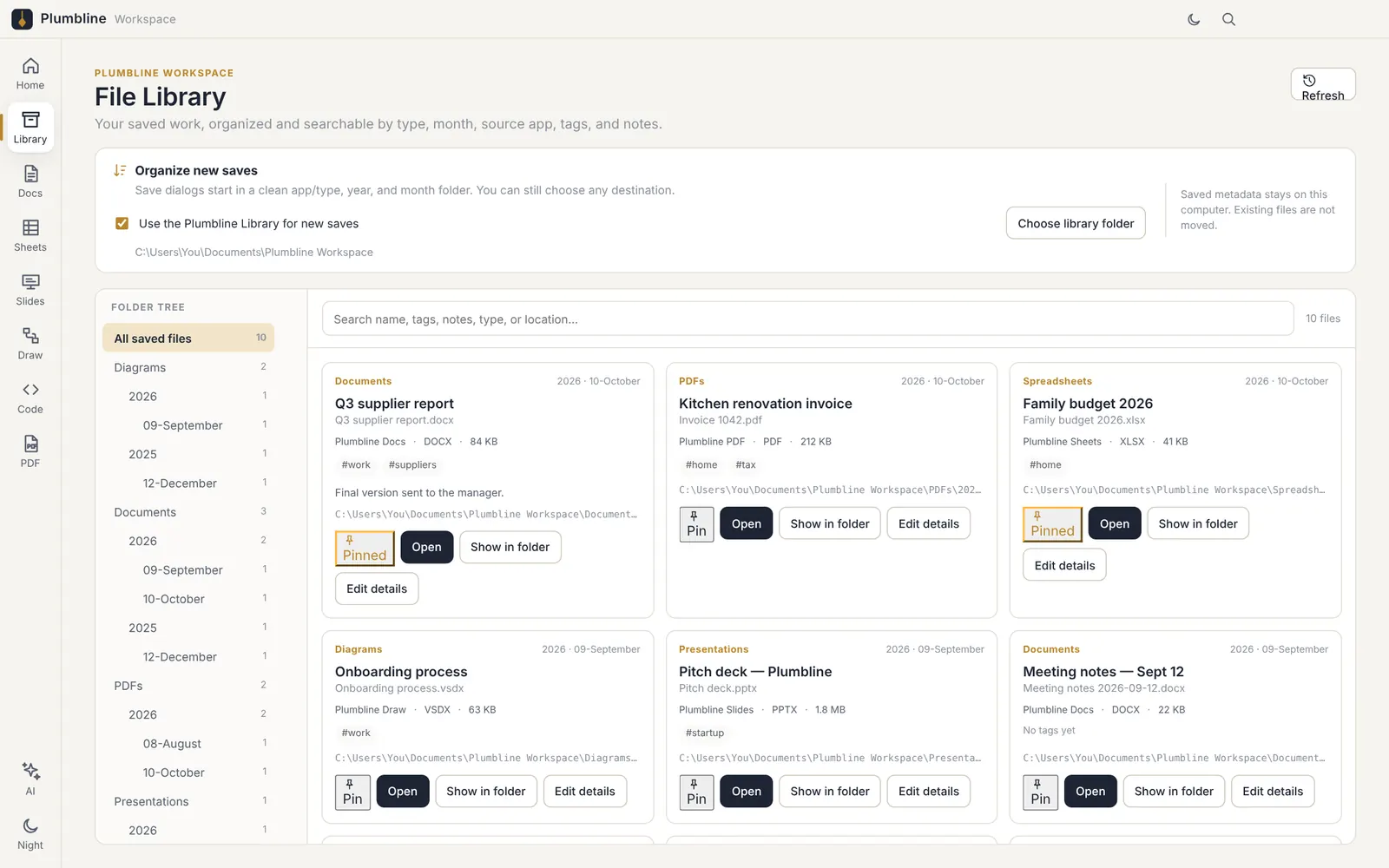 Plumbline File Library